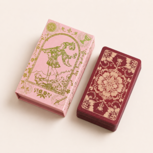 Classic Crimson Tarot Card Gift Box Set, 78 Black & Gold Tarot Cards for Beginners