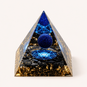 Energy Pyramid Orgonite Reiki Healing Crystal with Natural Amethyst Ball